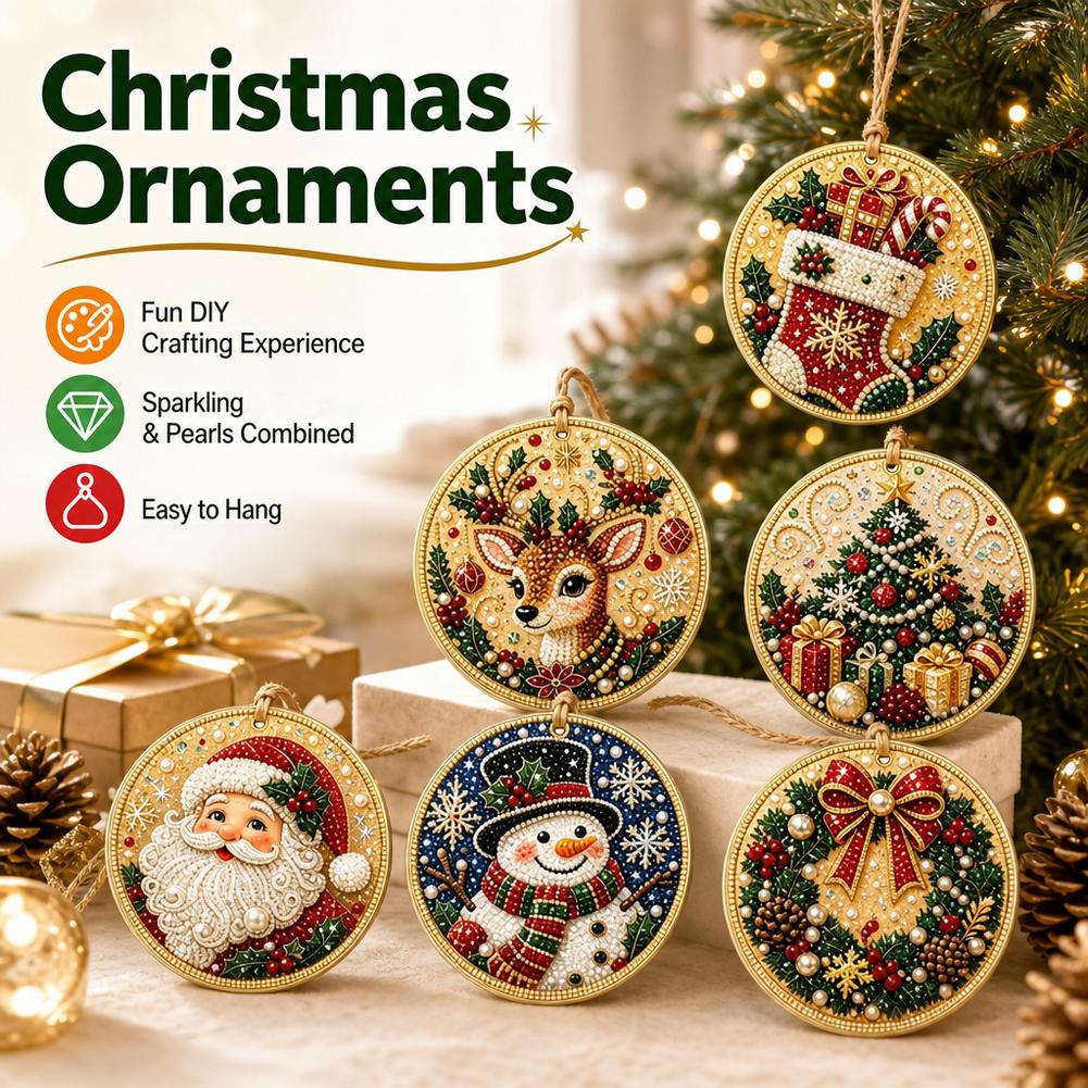 Art Craft Kit - 6 Buah Ornamen Natal, Kit Lukisan