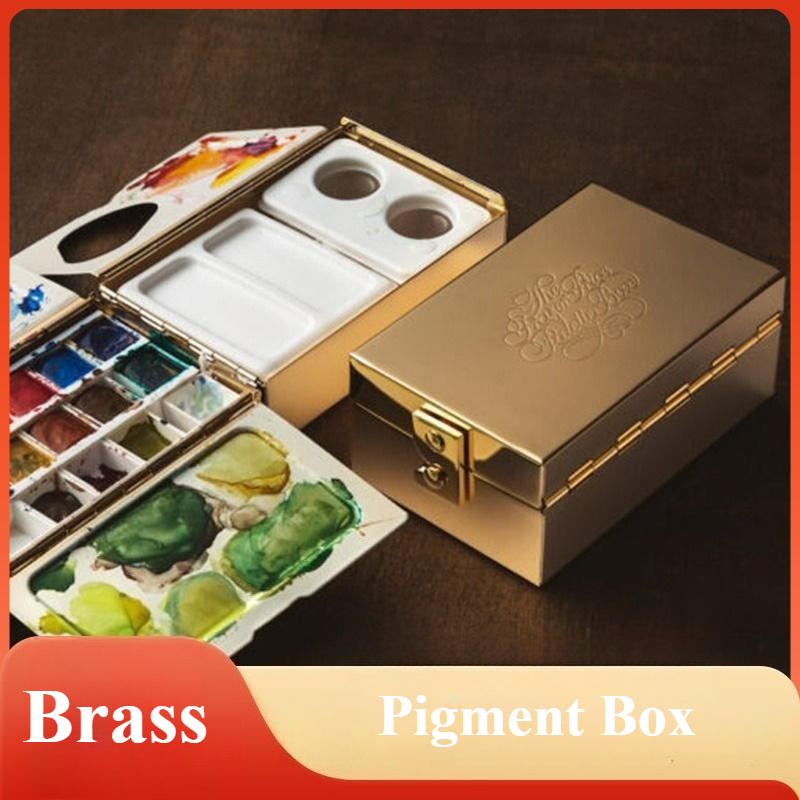 Gouache Paint Set - Kotak Cat Air Berlapis Elektro Kuningan