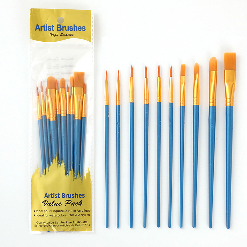 10 Buah Set Kuas Minyak Batang - Gouache Paint Set ulasan dan harga