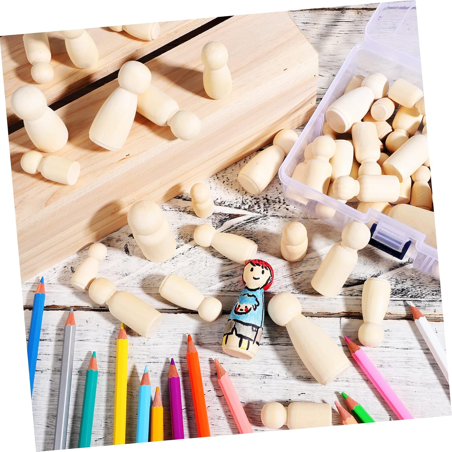 10 buah Boneka Kayu Tanpa Fini - Art And Craft For Nursery ulasan dan harga